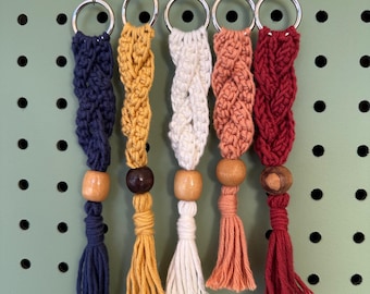 Crochet keychain - Boho - Braid - Tassel - Handmade - Holiday gift - Ready to ship