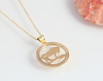 Taurus Necklace, 14k Gold Taurus Necklace, Zodiac Necklaces, 14K Gold Zodiac Necklace, Wedding Gift, Anniversary Gift, Birthday Gift