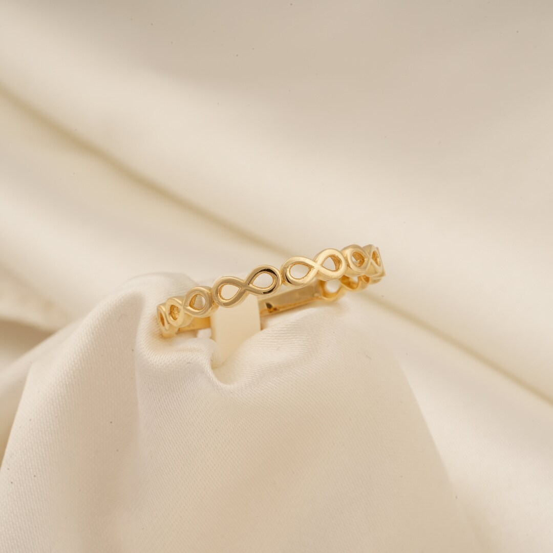 Infinity Stackable Ring 14K Solid Gold Infinity Ring Infinity Ring Stackable Ring Tiny Ring ...