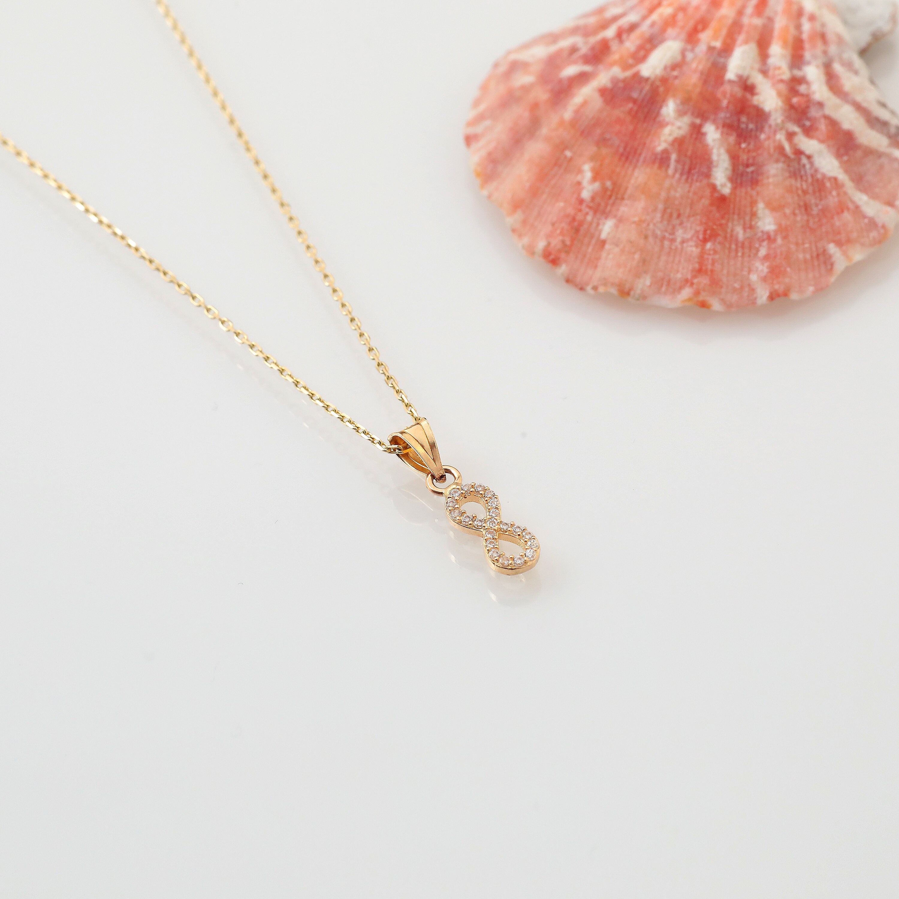 Infinity Necklace 14k Gold Infinity 