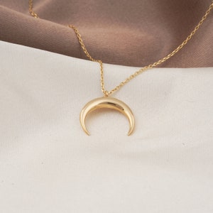 14K Gold Mond Halskette, 14k Gold Mond Halskette, Valentinstag Geschenk, Hochzeitsgeschenk, Jahrestagsgeschenk, Geburtstagsgeschenk