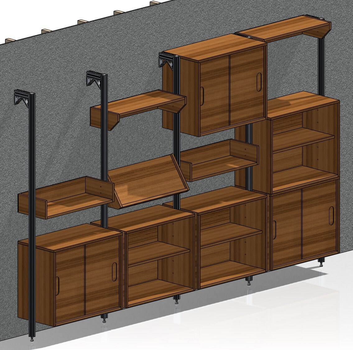 DIY Modular Shelving: 3 Shelf Cabinet PDF 35 Page Plans Easy to Build W ...