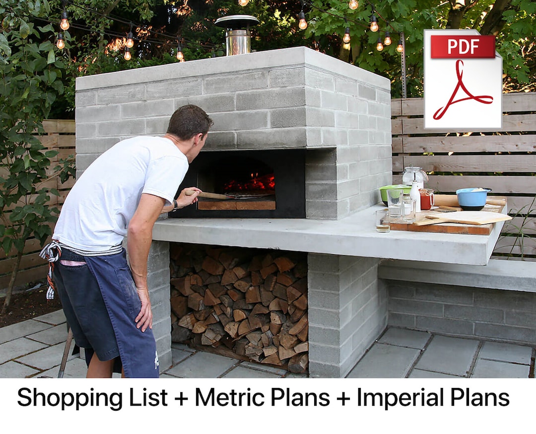 Easy DIY Modern Pizza Oven Plans Metric Imperial Shopping List Concrete
