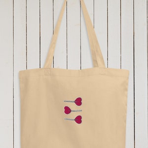 Candy Heart embroidered Tote Bag,embroidered bag,valentines bag,candy heart bag,tote,gifts for her,heart,heart bag,cute valentines day gifts