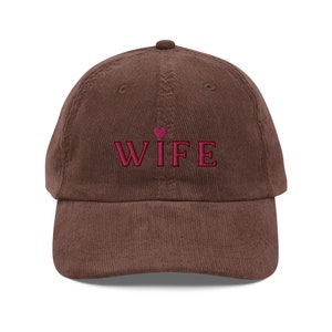 Wife embroidered Vintage corduroy cap, gift for wife, wife gift, wifey, bride gift, bride hat, cute wedding gifts, wedding, 2024 bride