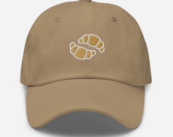 Gorro bordado con croissant: bonito gorro de panadería, ideal como regalo para amantes de la comida francesa, ideal para viajar a París.