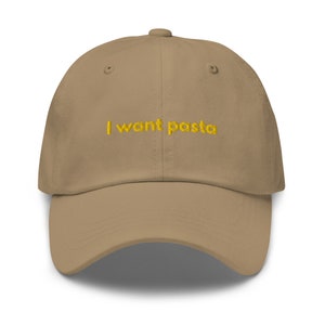 Embroidered Pasta Lover Hat:Funny Gift, pasta hat, i want pasta, pasta lover, Italian food gifts, pasta, pasta gifts