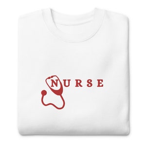 Embroidered Nurse Sweatshirt: Cotton-Blend Fleece, RN Gift