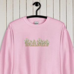 Floral mama embroidered sweatshirt, mothers day gift, new mom gift, 2025 mothers day, mothers day shirt