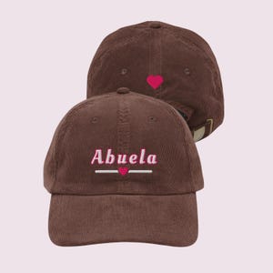 Abuela embroidered corduroy cap,Abuela gifts,Abuela hat,spanish hat,grandma hat,grandma,pregnancy announcement for grandmother,new grandma