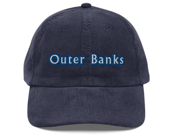 Outer Banks Corduroy Hat: Embroidered OBX Cap,outer banks hat, outer banks gift, north carolina gifts hat, beach hat,beach gift,vacation hat