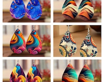 Großhandel Holz Ohrringe Großbestellung: 40 Paar + Gratis Schmuck Halter