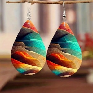 Colorful Wooden Earrings: Handmade Vegan Accessories