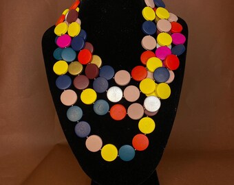 Necklace colourful Wooden Necklace | Multi Layers Accessories | African Accessories | Free UK Delivery