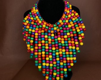 Collana colorata Collana in legno / Collana di perline / Consegna gratuita nel Regno Unito / Regalo perfetto