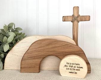 Empty Tomb / Quality Maple & Hickory / Easter Decor Religious Empty Tomb Resurrection scene Christian Easter Decor Easter Scene Easter gift