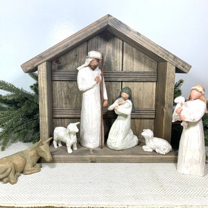 Wood Nativity Stable / 2 sizes / stable fits Willow Tree nativity stable willow tree manger nativity manger willow tree nativity stable