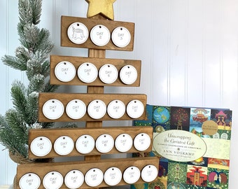 Jesse Tree Ornaments and Tree /Correspond with Unwrapping the Greatest Gift by Ann Voskamp family advent calendar Jesse Tree Advent Calendar