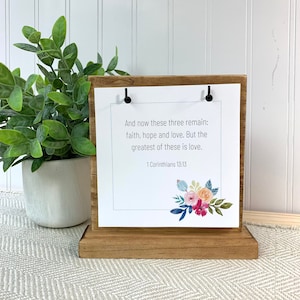 Hope & Love Scripture Cards with Stand /set of 24 verses/ verse of the day prayer cards Bible verse cards encouraging gift for her teen gift