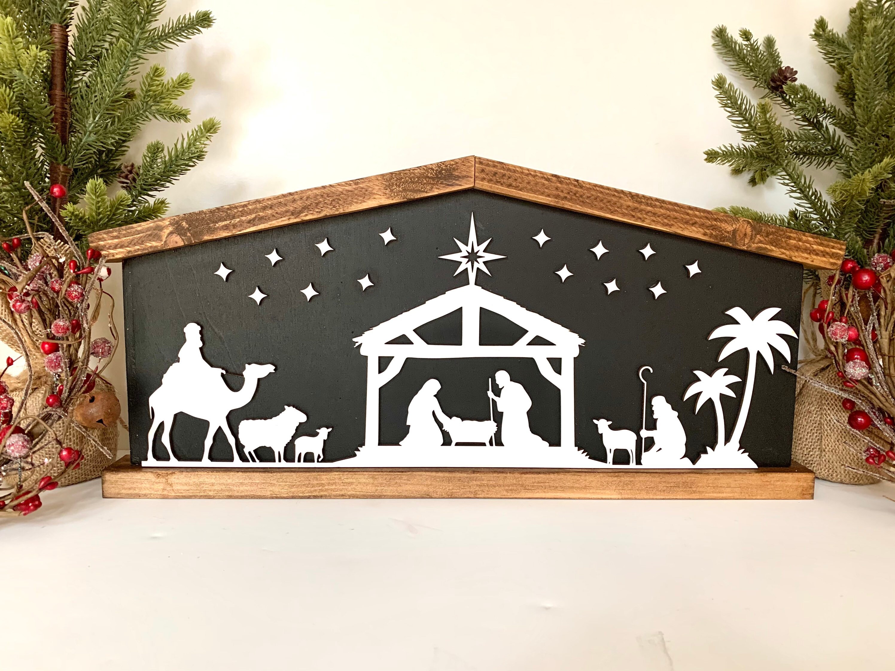 Nativity Display / Wood Nativity Scene Simple Nativity Set Etsy