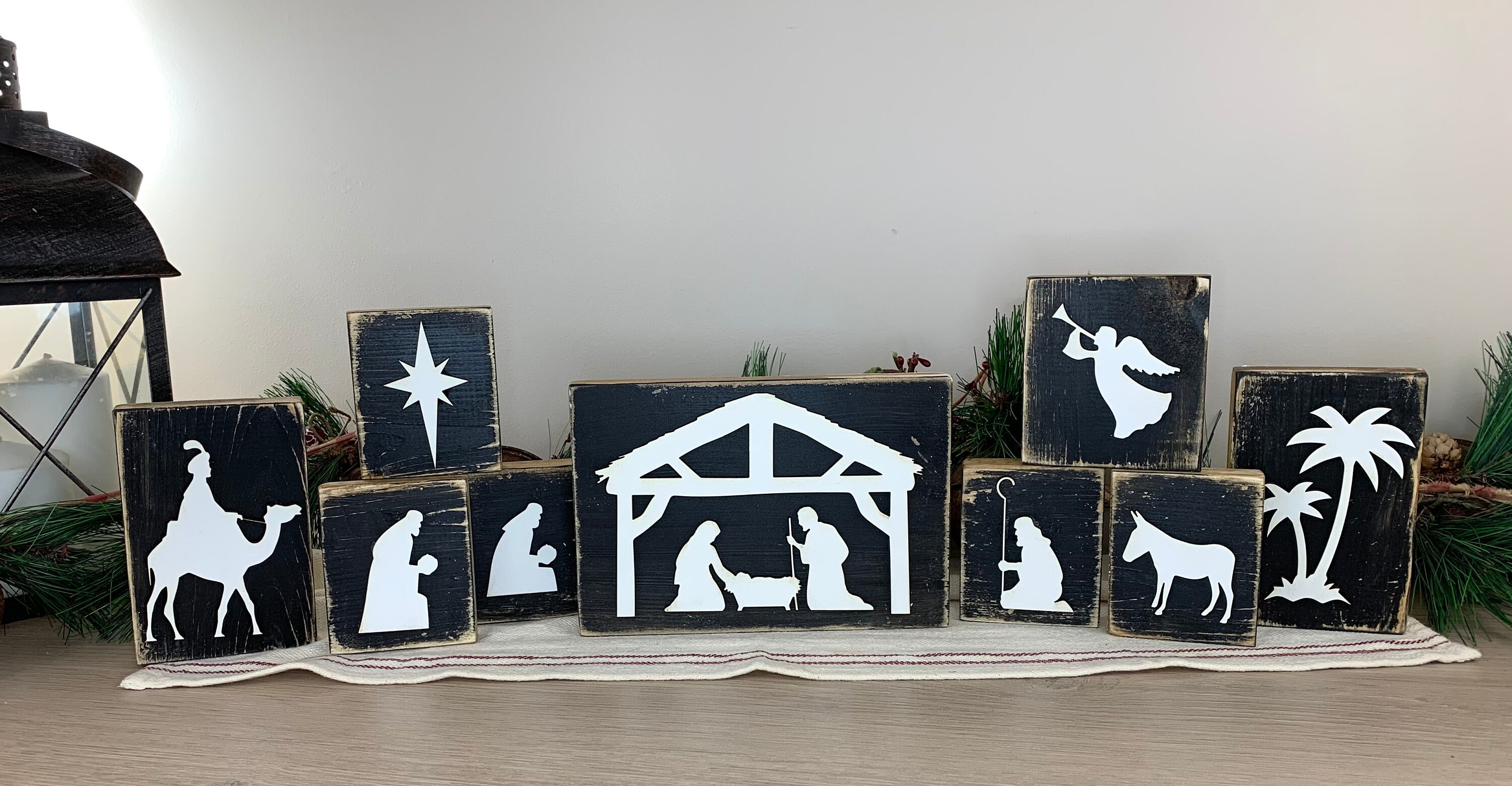 Wood Nativity Set / Wood Block Nativity Scene / Simple Etsy