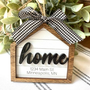 Personalized Home Address Ornament / 2-layers / Gift Tag Housewarming Gift Ornament Realtor Gift New Home Ornament Farmhouse Ornament