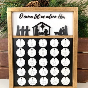 Names of Jesus Advent Calendar/ Wood Advent Calendar/ 13&quot; wide x15&quot; tall / Advent Ornaments / Names of Jesus Ornaments/ Advent Season