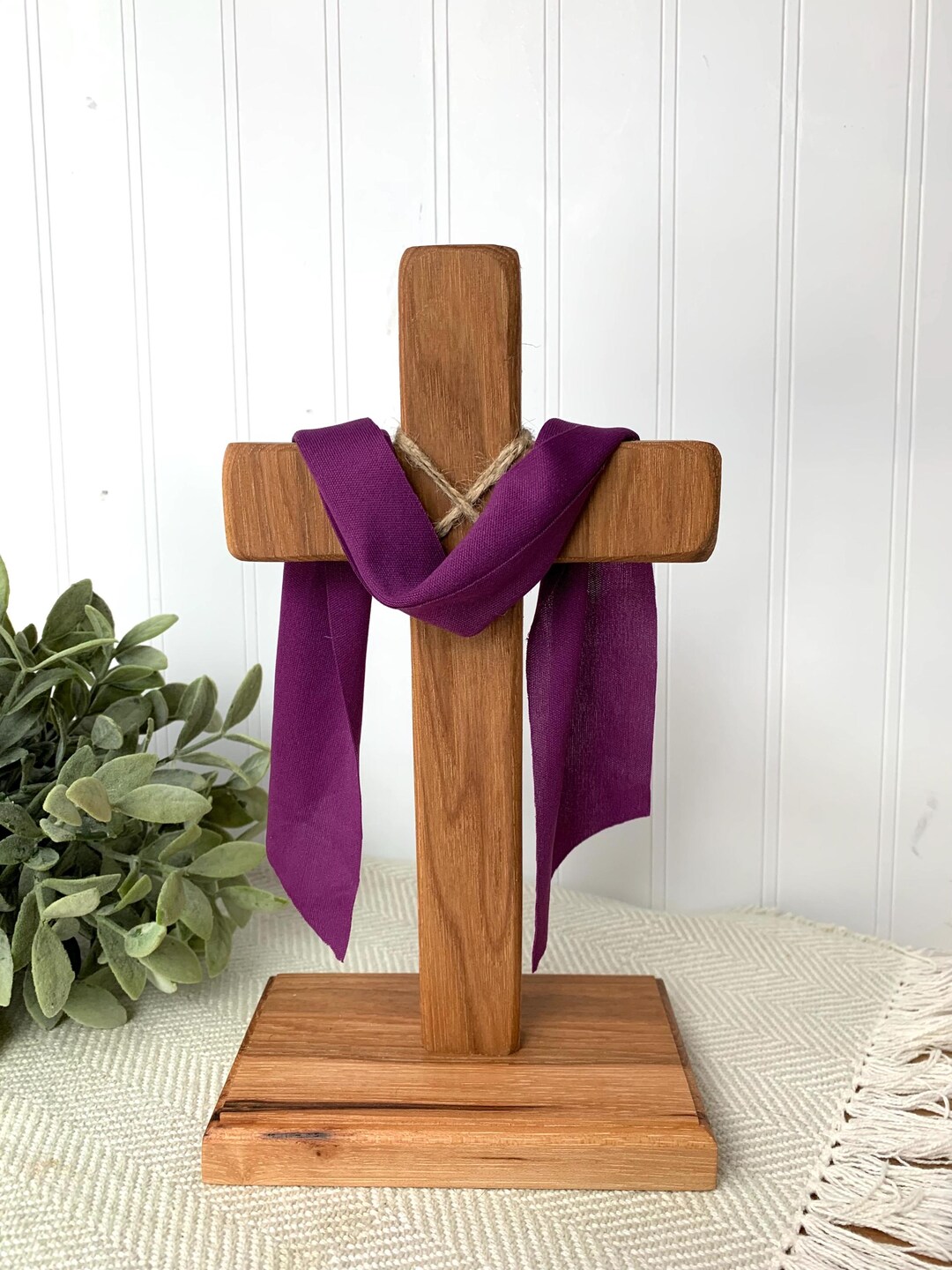 Easter Rugged Cross Hickory Easter Cross With Sashes | Rugged Cross Display Christian ...