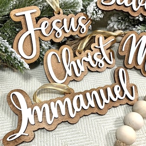 Name of Jesus Ornaments/ 2-layer Quality Maple Name of Christ Ornaments Advent Calendar Advent Ornaments Christ Ornaments