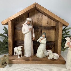 Wood Nativity Stable / 2 sizes  stable for Willow Tree creche nativity manger rustic nativity willow tree manger willow tree nativity creche