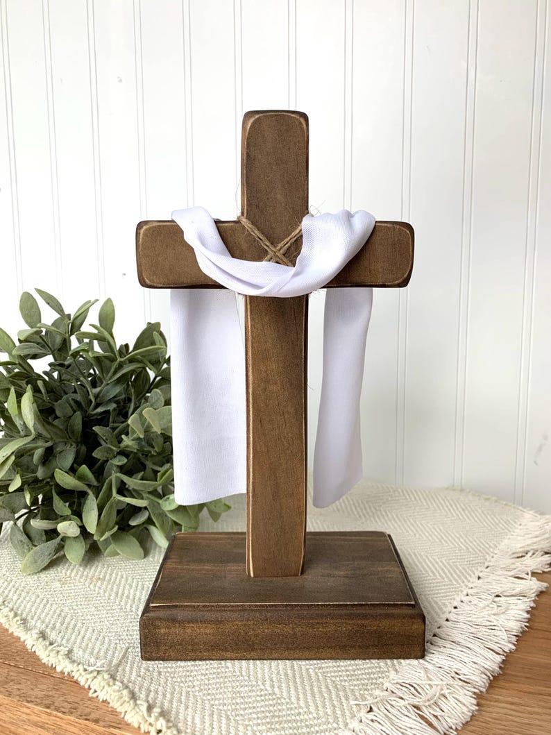 Easter Rugged Cross Wooden Easter Cross With Sashes – Rustic Rugged Cross | Christian ...