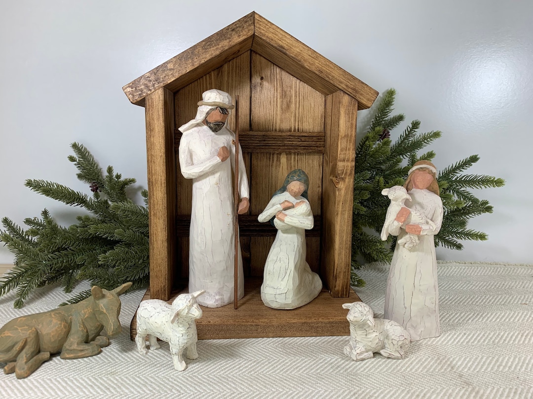 Wood Nativity Stable Stable for Willow Tree Creche Nativity Etsy Denmark