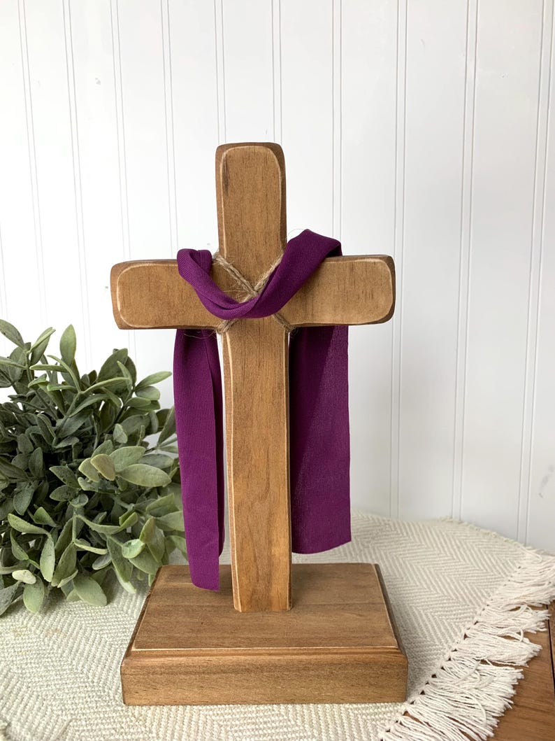 Easter Rugged Cross Wooden Easter Cross With Sashes – Rustic Rugged Cross | Christian ...