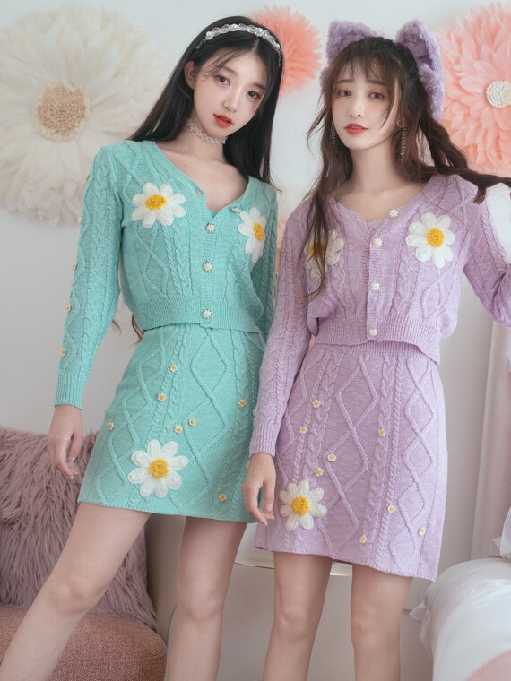 Three Pieces Vintage Daisy Suit | Japan Vintage Su