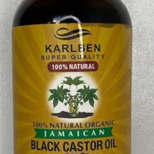 Jamaican Castor Oil - 100% Pure and Organic for Hair Growth, Skin and Nails - Cold Pressed, Hexane-Free - 4 fl oz