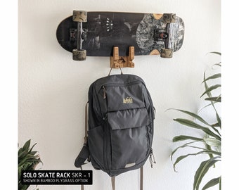 Premium Skate Rack - Single Board / Wall Mount / Economy Pine Plywood / Solid Pine Wood / Bamboo Plygrass