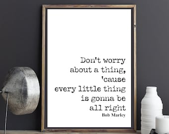 Bob Marley Quote Print Wall Decor Art Inspirational Motivational Music Literature Unframed