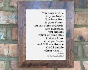 DR SEUSS OH THE PLACES YOU/'LL GO ALTERED ART UPCYCLED VINTAGE DICTIONARY PRINT!