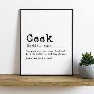  Chef Definition Funny Wall Art Print for Home Decor (Premium  Fine Art Matte Paper - 8 x 10 Inch Unframed): Posters & Prints