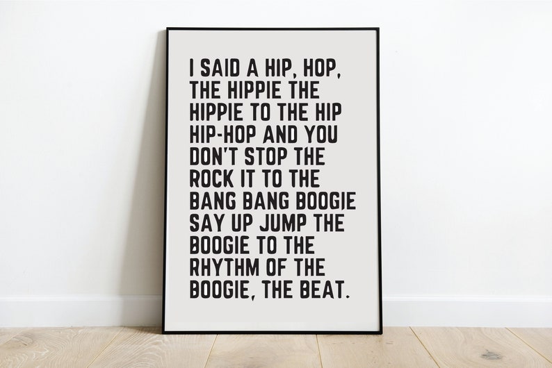 Rapper Delight Druck Hip Hop Songtext Spruch Bild ungerahmt Etsy.de