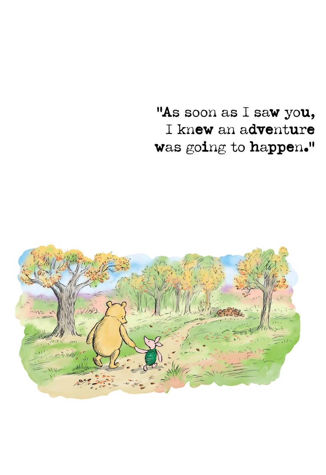Winnie The Pooh Quote Print Classic Style Nursery Gift Home Etsy