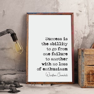 Winston Churchill Citation Imprimer Le Succes Nest Pas Fina Etsy Canada