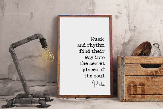 Citation De Platon La Musique Imprimee Et Le Rythme Trouvent Etsy Canada