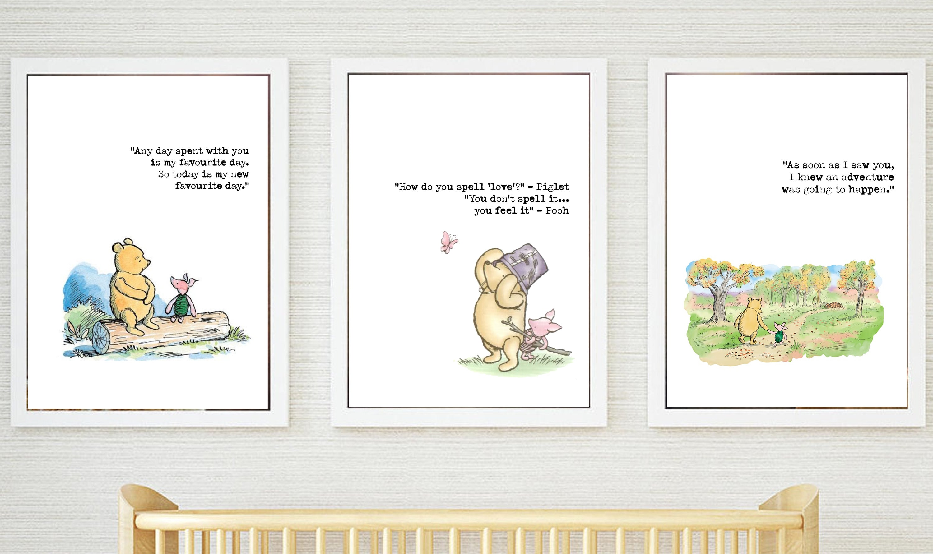 Classic Winnie The Pooh Nursery Prints Set of 3 Winnie the Etsy