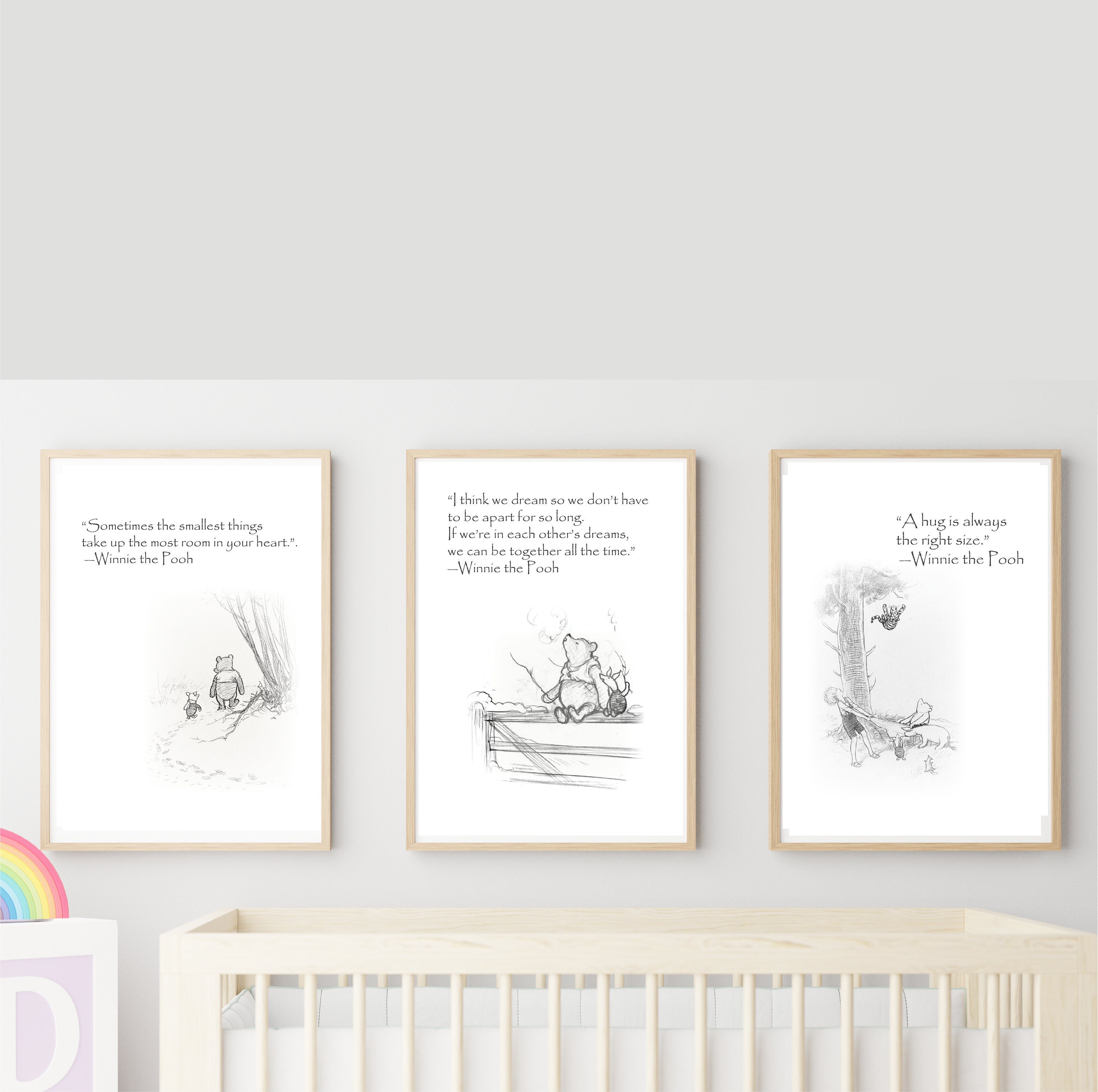 Set of 3 Classic Winnie the Pooh Nursery Prints Vintage Style Etsy UK