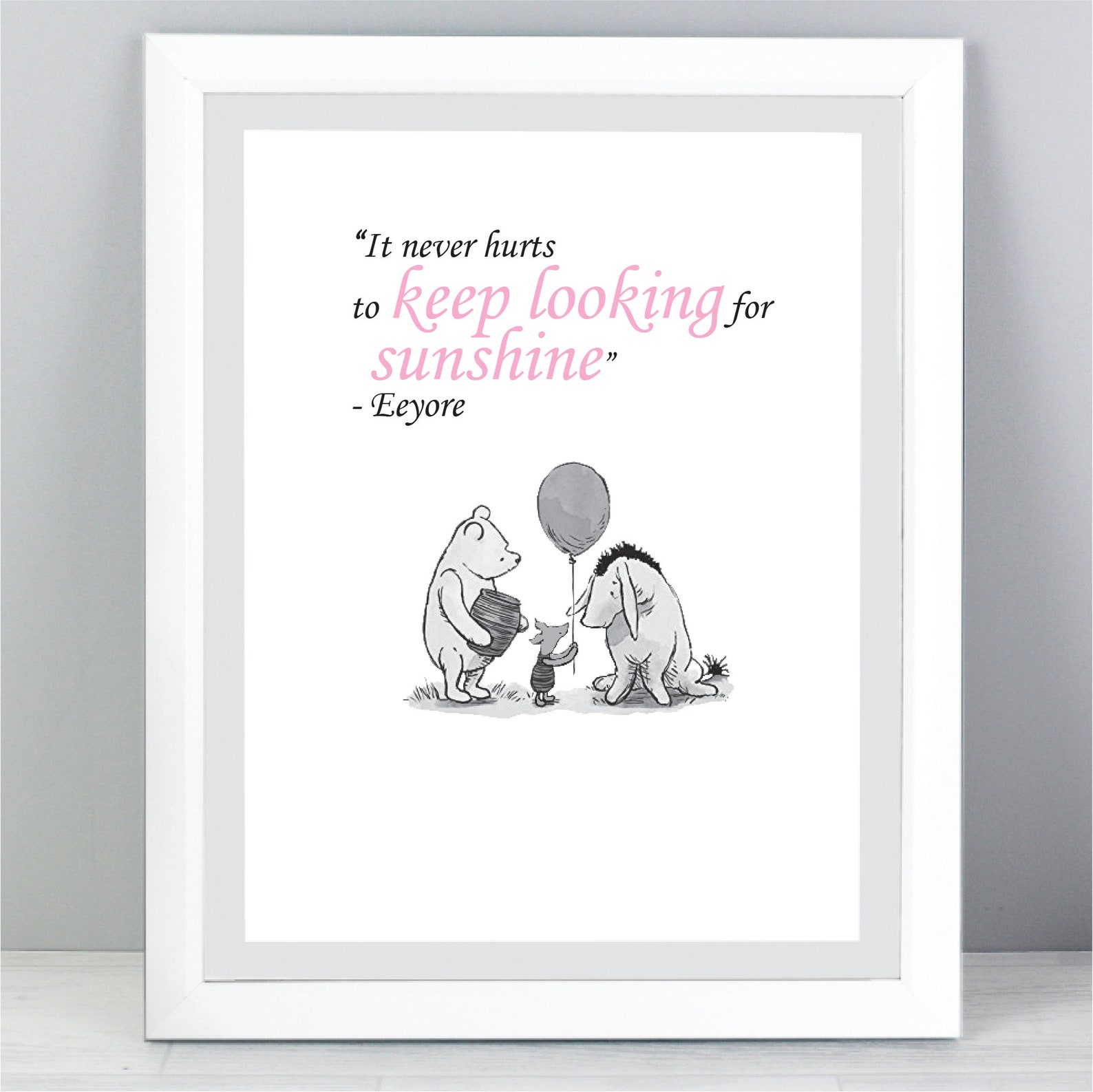 Set of 6 Winnie the Pooh Quote Prints Classic Style Nursery Etsy