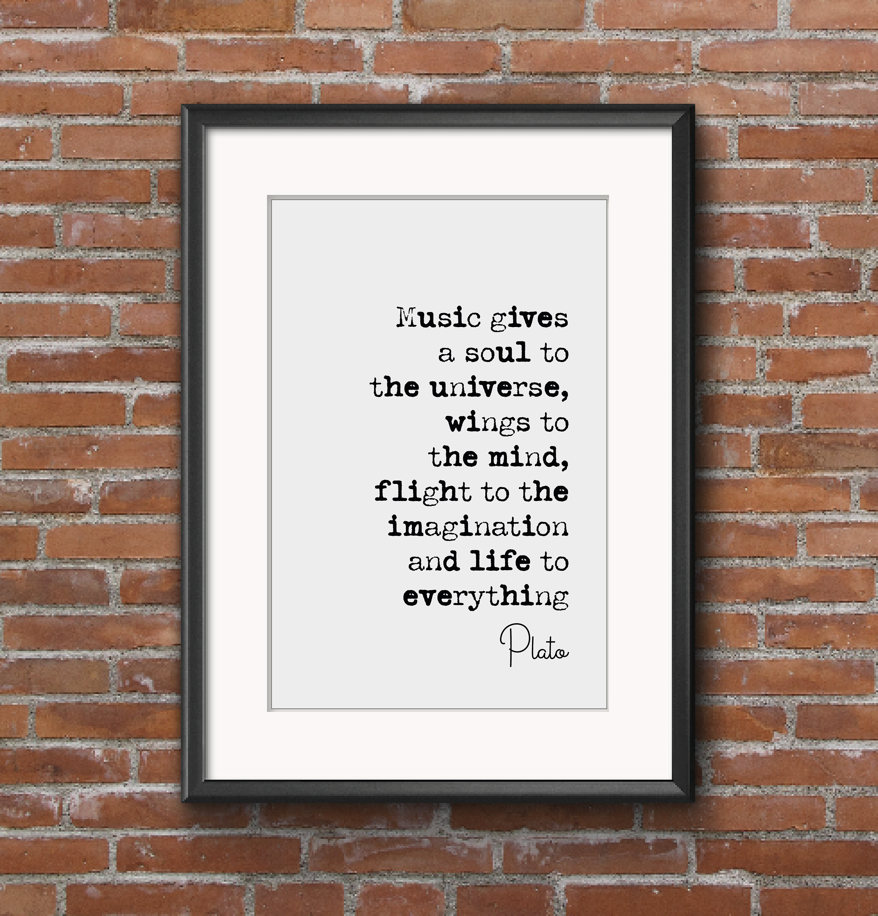 Platon Citation Imprimer La Musique Donne Une Ame A Lunivers Etsy Canada