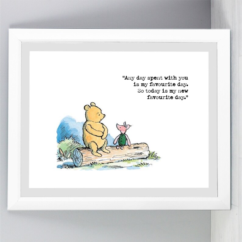 Winnie the Pooh Quote Print Classic Style Nursery Gift Home Etsy