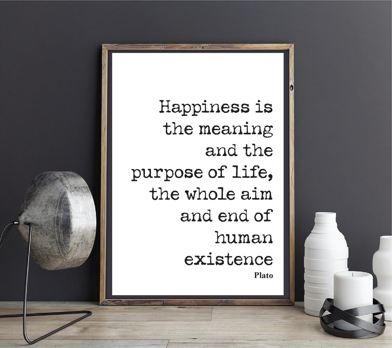 Plato Quote Print Happiness Is The Meaning And The Purpose Of Etsy