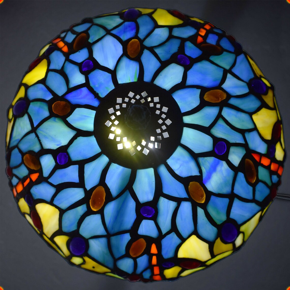Tiffany Style Stained Glass Ceiling Lamp Home Decor Lamps Etsy